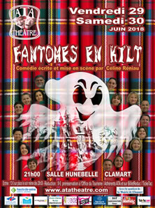 Affiche theatre Fantômes en kilt Céline Réniau
